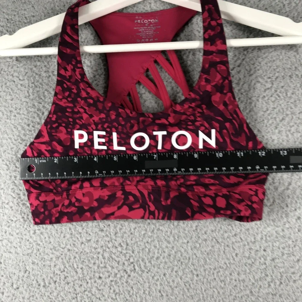 PELOTON Sports Bra Womens Size XS Cadent‎ Strappy Crimson Pattern w/ Padding